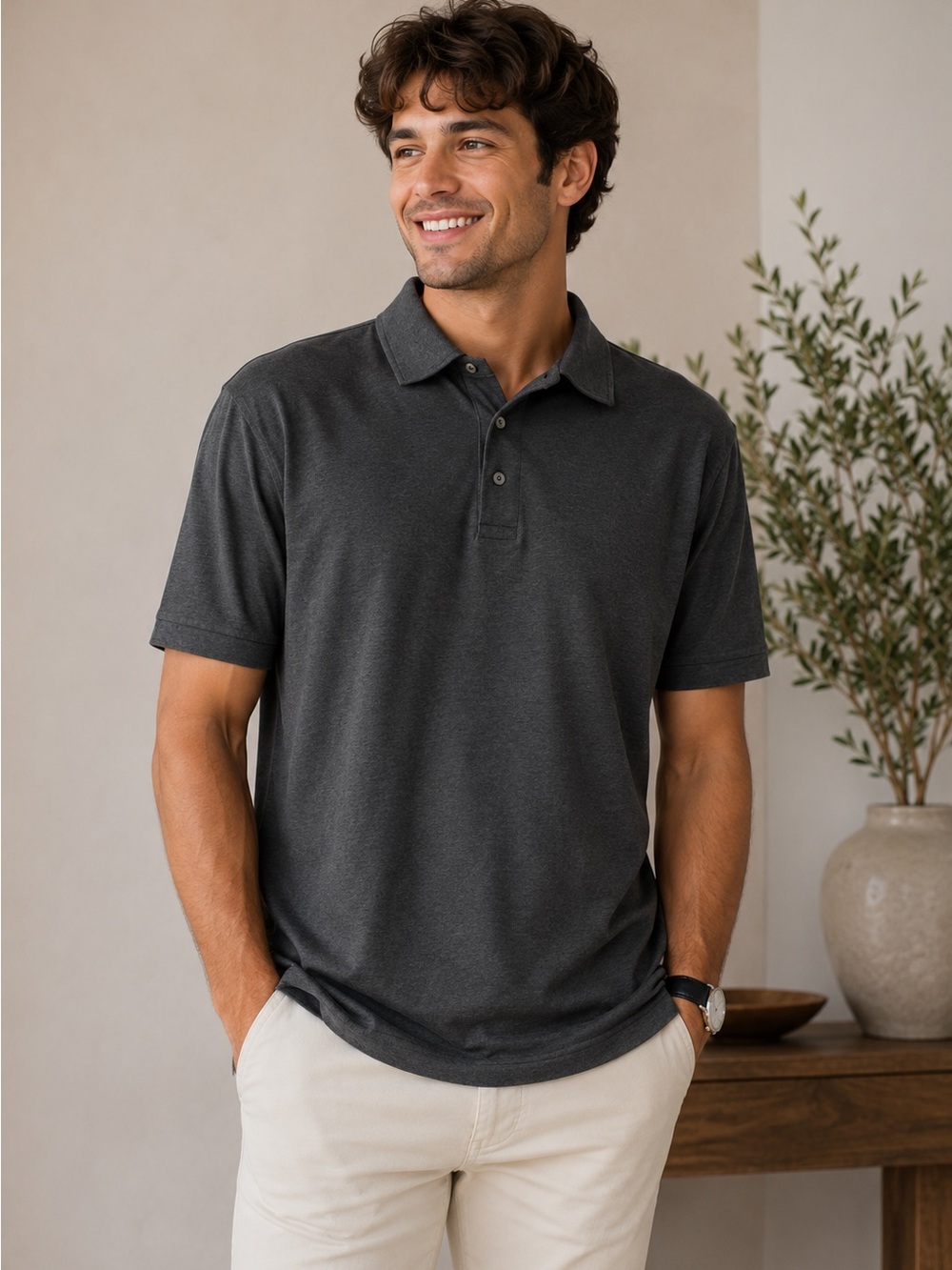 Brooks Brothers Supima Cotton Polo Shirt XL Charcoal Gray Original Fit